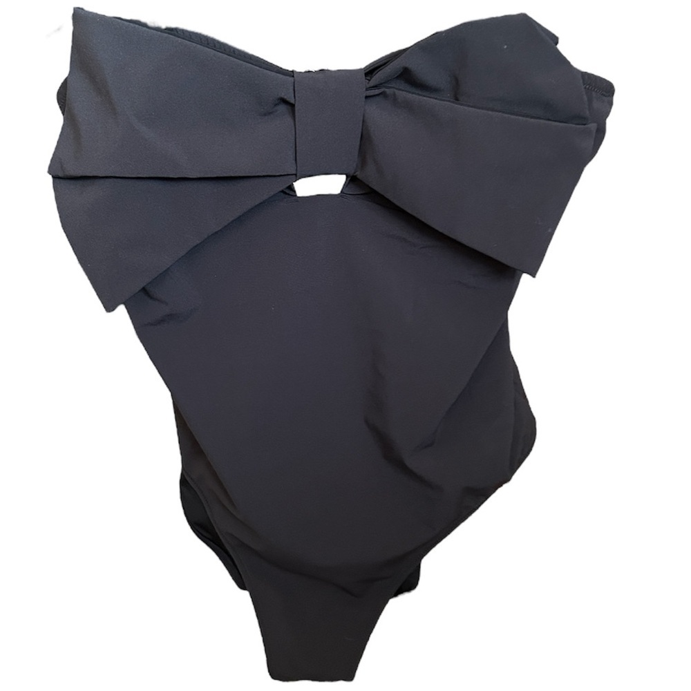 Size 8: & Other Stories Bow Open Back One-Piece Swimsuit in Black, NWT - Picture 8 of 16